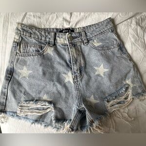 Blue Spice Starry Light Blue Jean Shorts
